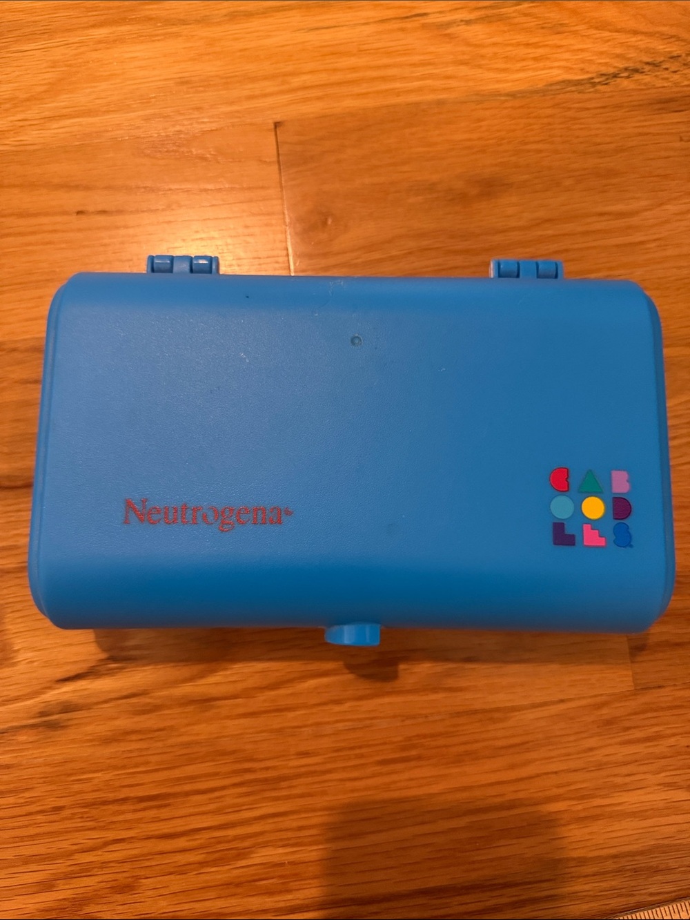 Vintage 1990s Caboodles Neutrogena Blue Makeup Case Mirror Tray #2606 USA